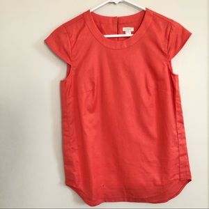 EUC JCrew cap sleeve coral shirt